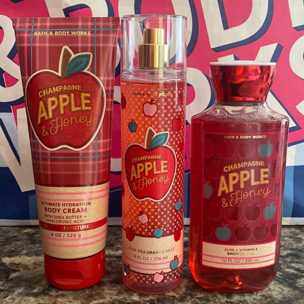 Bath & Body Works Champagne apple & honey set